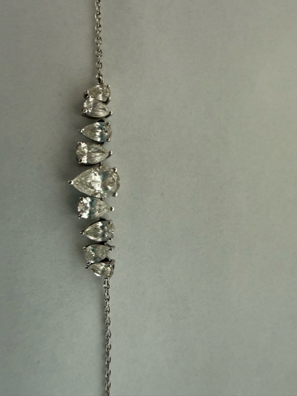 Pear shaped lab diamond 2 ct Necklace - Elegant Sparkle - Picture 6 of 7